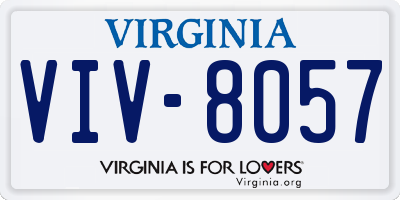 VA license plate VIV8057