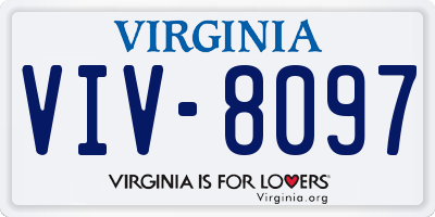 VA license plate VIV8097