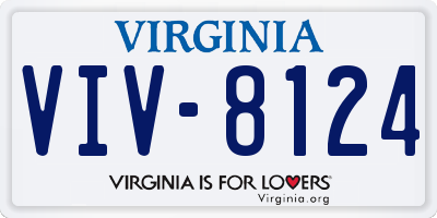 VA license plate VIV8124