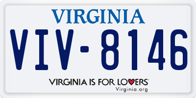VA license plate VIV8146