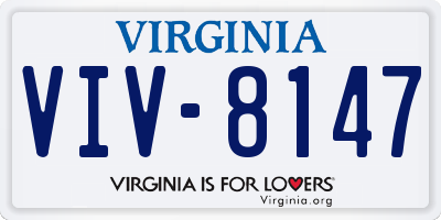 VA license plate VIV8147