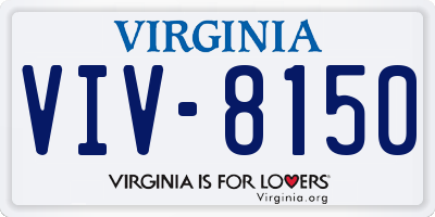 VA license plate VIV8150