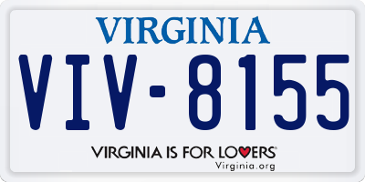 VA license plate VIV8155
