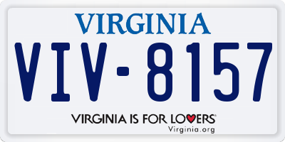 VA license plate VIV8157