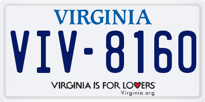 VA license plate VIV8160