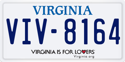 VA license plate VIV8164