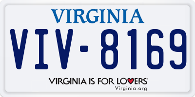 VA license plate VIV8169