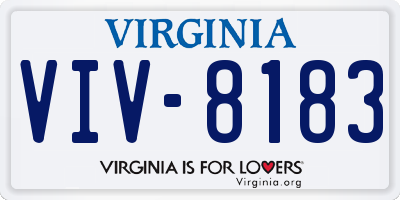 VA license plate VIV8183