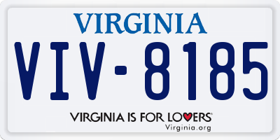 VA license plate VIV8185