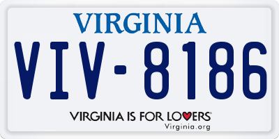 VA license plate VIV8186