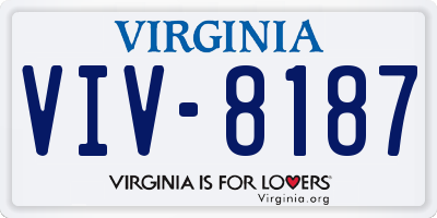 VA license plate VIV8187