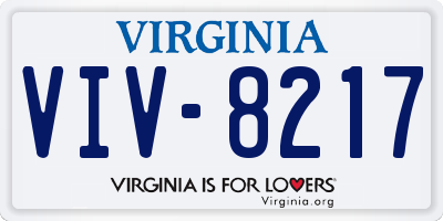 VA license plate VIV8217