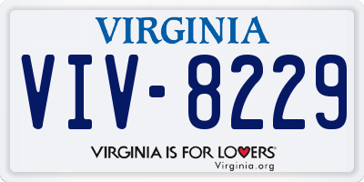 VA license plate VIV8229