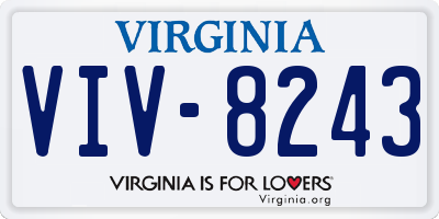 VA license plate VIV8243