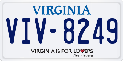 VA license plate VIV8249