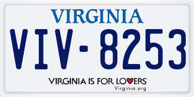 VA license plate VIV8253
