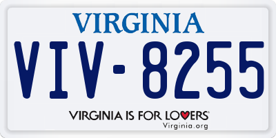 VA license plate VIV8255