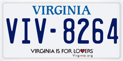 VA license plate VIV8264