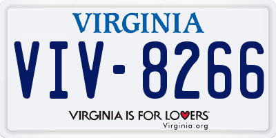 VA license plate VIV8266