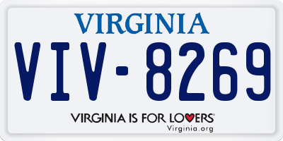 VA license plate VIV8269