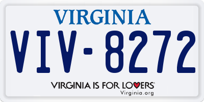 VA license plate VIV8272