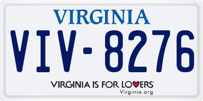 VA license plate VIV8276