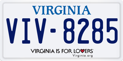 VA license plate VIV8285