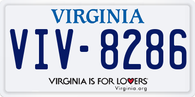 VA license plate VIV8286