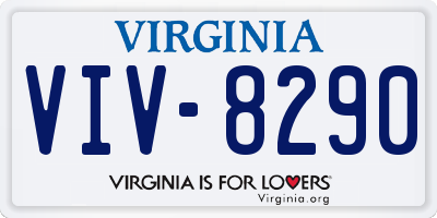 VA license plate VIV8290