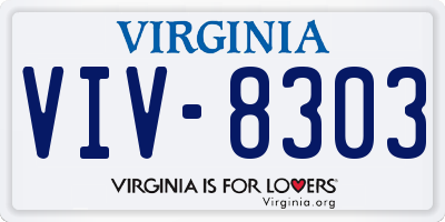 VA license plate VIV8303