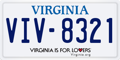 VA license plate VIV8321