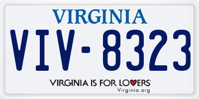 VA license plate VIV8323