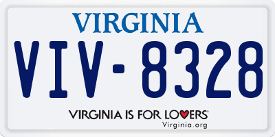 VA license plate VIV8328