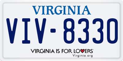 VA license plate VIV8330