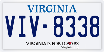 VA license plate VIV8338