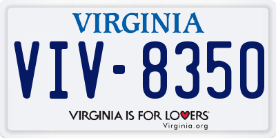 VA license plate VIV8350