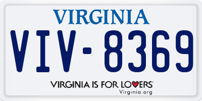 VA license plate VIV8369