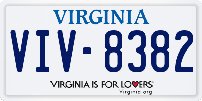 VA license plate VIV8382