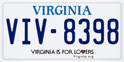 VA license plate VIV8398