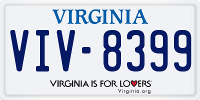 VA license plate VIV8399