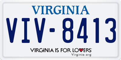 VA license plate VIV8413