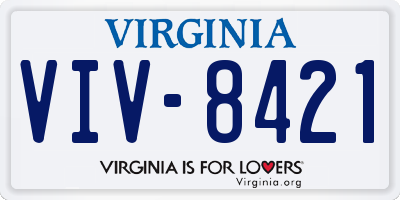VA license plate VIV8421