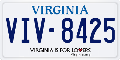 VA license plate VIV8425