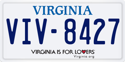 VA license plate VIV8427