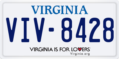 VA license plate VIV8428