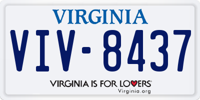 VA license plate VIV8437