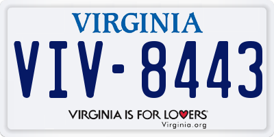 VA license plate VIV8443