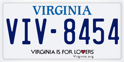 VA license plate VIV8454