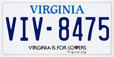 VA license plate VIV8475