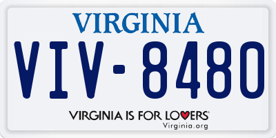 VA license plate VIV8480